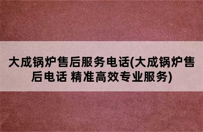 大成锅炉售后服务电话(大成锅炉售后电话 精准高效专业服务)